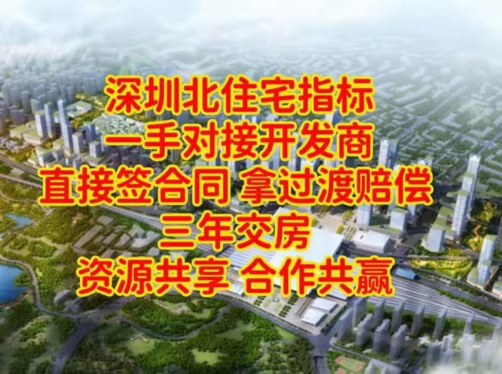 深圳北站对面400米－回迁房 公园里的家 均价4万起